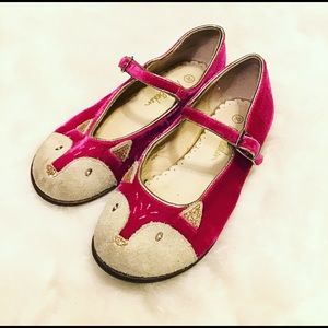 Girls Mini Boden pink Party Fox Mary Jane Shoes